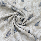Natural Beige Leaf Printed Linen
