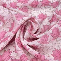 Pink Floral Overall Printed Chanderi