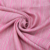 Pink Off White Stripes Printed Chanderi