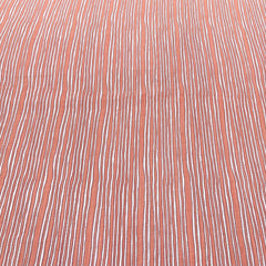 Peach Off White Stripes Printed Chanderi
