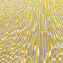 Yellow Off White Stripes Printed Chanderi