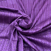 Purple Tussar Silk Sequins and Thread Embroidery