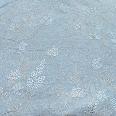 Pastel Blue Thread Zari Slub Silk Embroidery