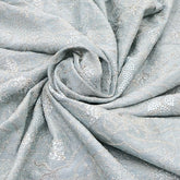 Pastel Blue Thread Zari Slub Silk Embroidery