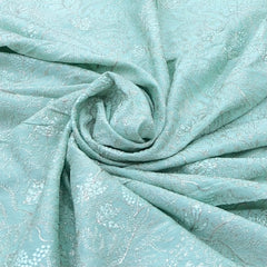 Mint Green Thread Zari Slub Silk Embroidery