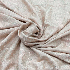 Light Peach Thread Zari Slub Silk Embroidery