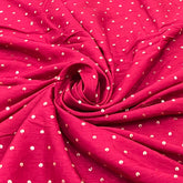 Red Sequins Butti Slub Silk Embroidery