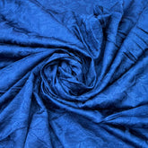 Royal Blue Thread Slub Satin Self Embroidery