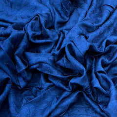 Royal Blue Thread Slub Satin Self Embroidery