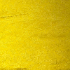 Yellow Thread Slub Satin Self Embroidery