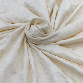 Off White Thread Slub Satin Self Embroidery