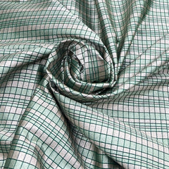 Green Checks Silk Zari Brocade