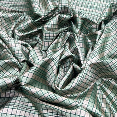 Green Checks Silk Zari Brocade