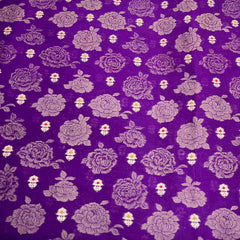 Purple Floral Meenakari Silk Brocade
