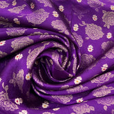 Purple Floral Meenakari Silk Brocade