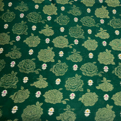 Bottle Green Floral Meenakari Silk Brocade