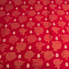 Blood Red Floral Meenakari Silk Brocade