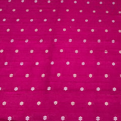 Bright Pink Floral Butti Raw Silk Brocade