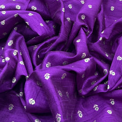 Purple Floral Butti Meenakari Raw Silk Brocade