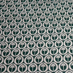 Bottle Green Geometric Floral Zari Silk Brocade