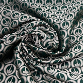 Bottle Green Geometric Floral Zari Silk Brocade