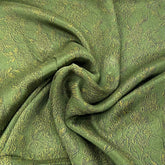 Forest Green Self Floral Chinnon Chiffon Print