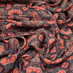 Maroon Ajrak Chinnon Chiffon Print