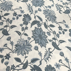 Off White Grey Floral Jal Crush Cotton Printed