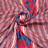 Maroon Geometric Panel Modal Satin Ajrak Print