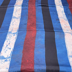 Blue Stripes Modal Satin Ajrak Print