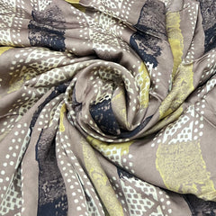 Light Brown Geometric Modal Satin Ajrak Print