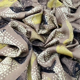 Light Brown Geometric Modal Satin Ajrak Print