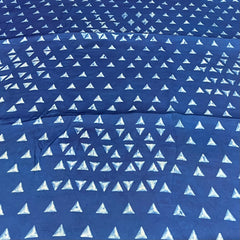 Indigo Blue Geometric Modal Satin Ajrak Print