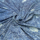 Indigo Blue Modal Satin Ajrak Print