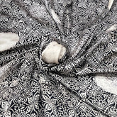 Black Floral Modal Satin Ajrak Print