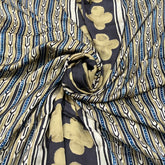 Light Coffee Brown Geometric Panel Modal Satin Ajrak Print