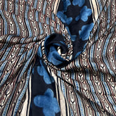 Black Geometric Panel Modal Satin Ajrak Print