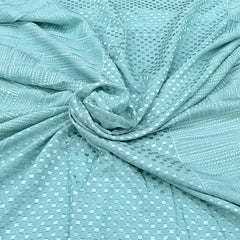 Mint Green Geometric Slub Silk Embroidery