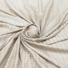 Beige Gold Geometric Slub Silk Embroidery