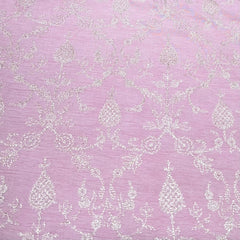 Light Pink Floral Slub Silk Zari Embroidery