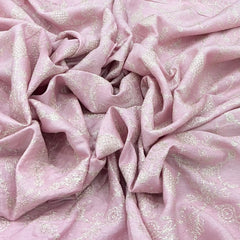 Light Pink Floral Slub Silk Zari Embroidery