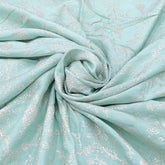 Light Sea Green Floral Slub Silk Zari Embroidery