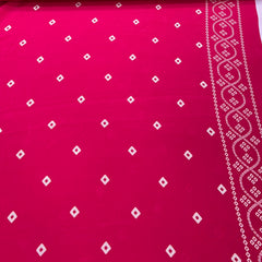 Rani Pink Bandhani Crepe Printed