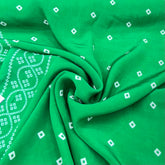 Green Bandhani Crepe Printed