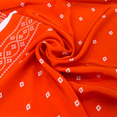 Orange Bandhani Crepe Printed
