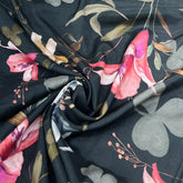Black Lily Floral Muslin Print
