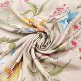 Beige Lily Floral Muslin Print