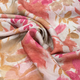 Off White Abstract Floral Organza Print