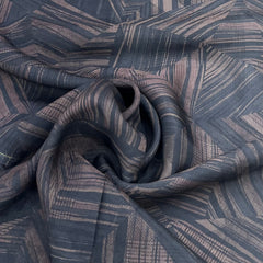 Grey Geometric Organza Print