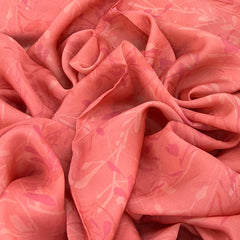 Peach Spring Floral Organza Print